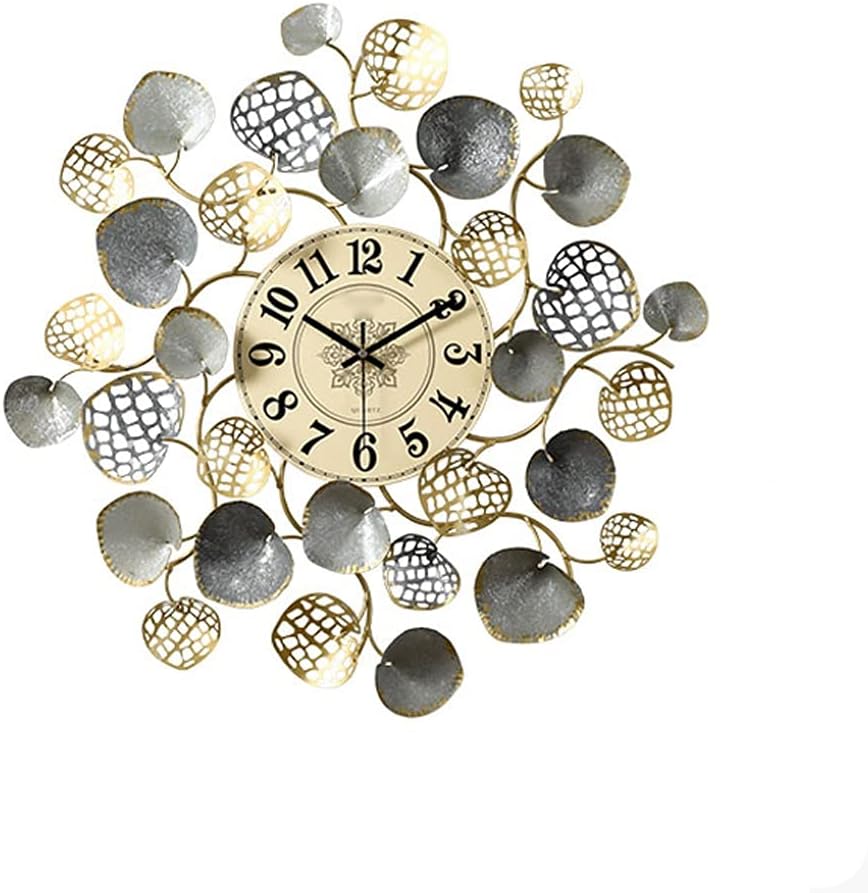 Handcrafted Metal Petals Wall Clock Decor
