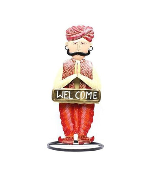 Handcrafted Metal Rajasthani Welcome for Showpiece