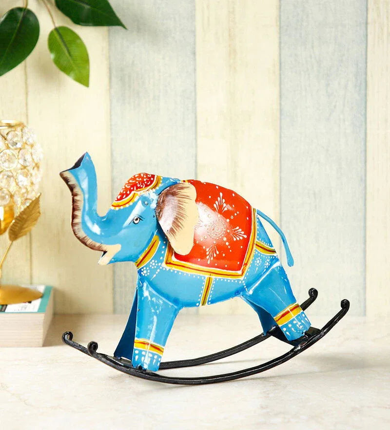 Handcrafted Metal Rocking Elephant for Showpiece - ArtyCraftz.com