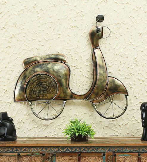 Handcrafted Metal Scooter Wall Decor - ArtyCraftz.com