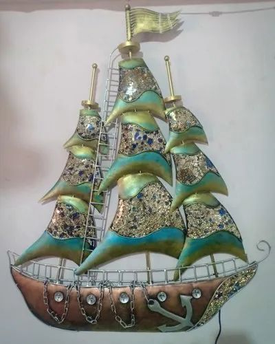 Handcrafted Metal Ship Wall Decor