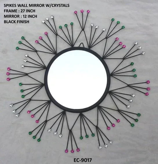 Premium Sunburst Wall Mirror with Crystal Accents-ArtyCraftz.com