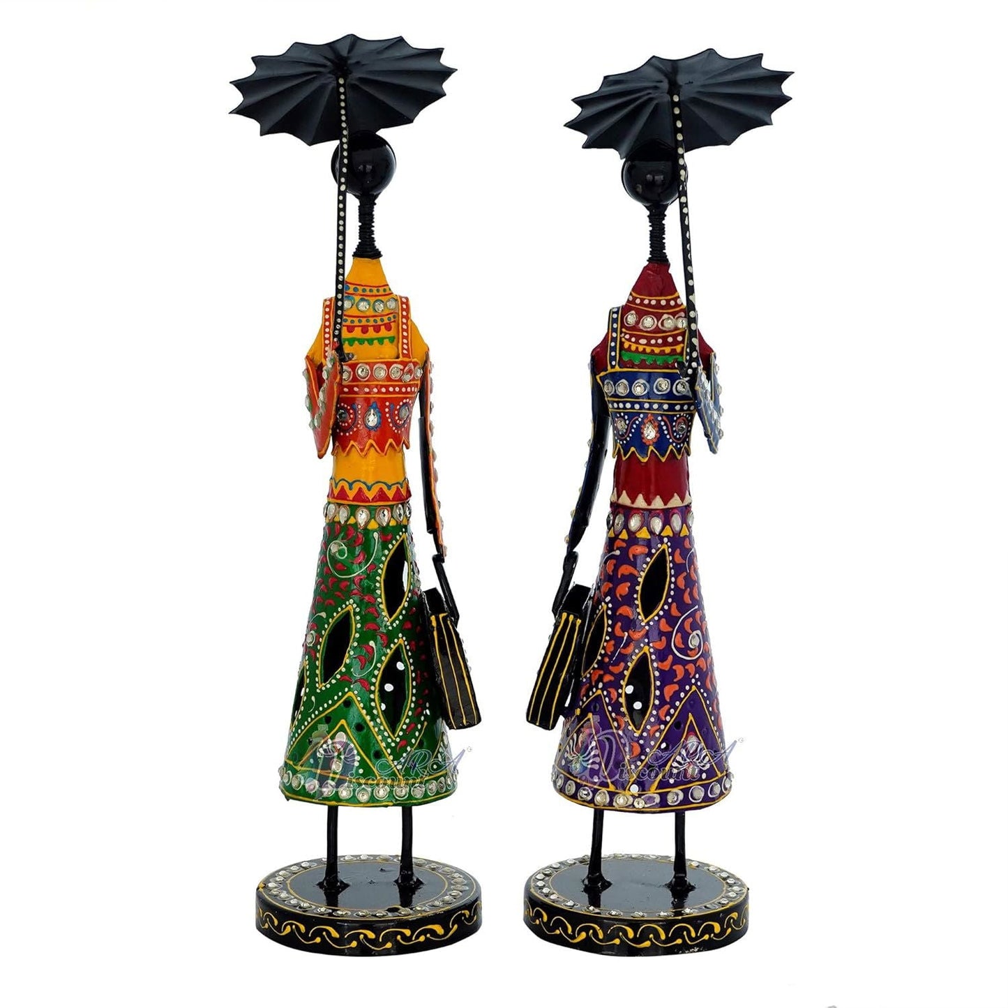 Handcrafted Metal Umbrella 2 Ladies for Showpiece - ArtyCraftz.com