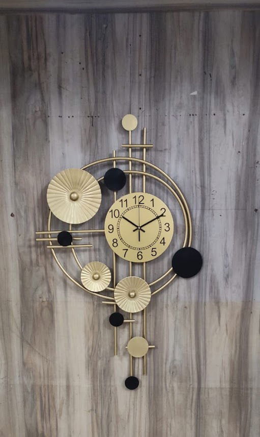 Handcrafted Metal Wall Clock for Living study Hall Dining and Bedroom 36*22 Inches - ArtyCraftz.com