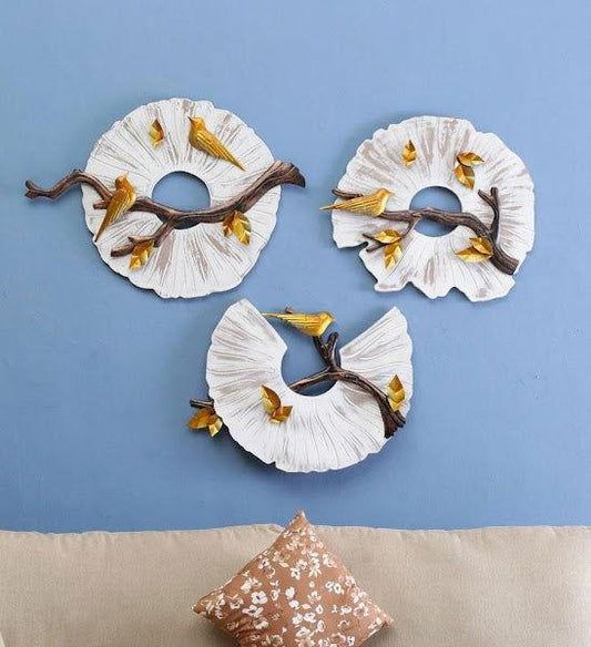 Handcrafted Metal White Birds Panel for Wall Decor - ArtyCraftz.com
