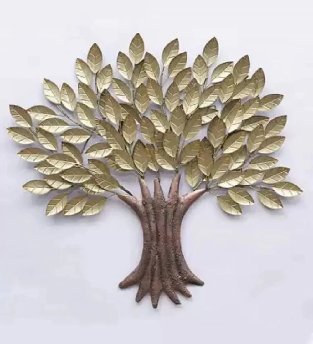 Handcrafted Metal golden Tree Wall Art for Home and Office - ArtyCraftz.com