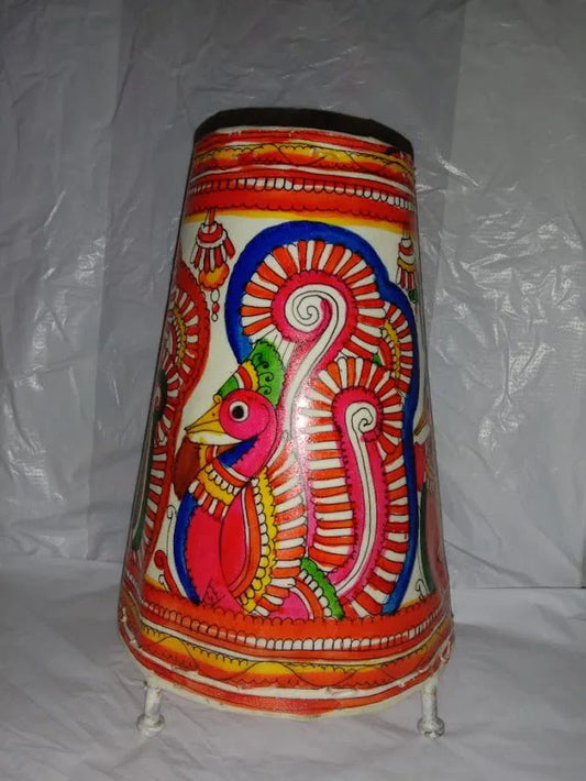 Handmade Leather Lamp Shade Painting 8 Inches Multi Color - ArtyCraftz.com