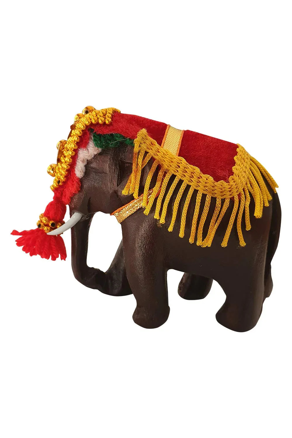 Handcrafted Rosewood Pooram Elephant Without Umbrella