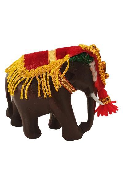 Handcrafted Rosewood Pooram Elephant Without Umbrella