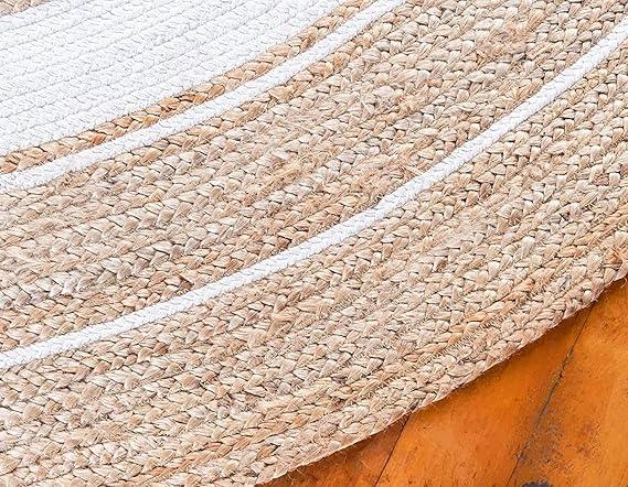 Handcrafted Round Beige-Brown Circle Jute Mat