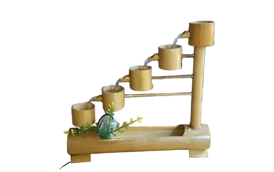 Handcrafted Tabletop 5 Cups Bamboo Fountain-artycraftz.com