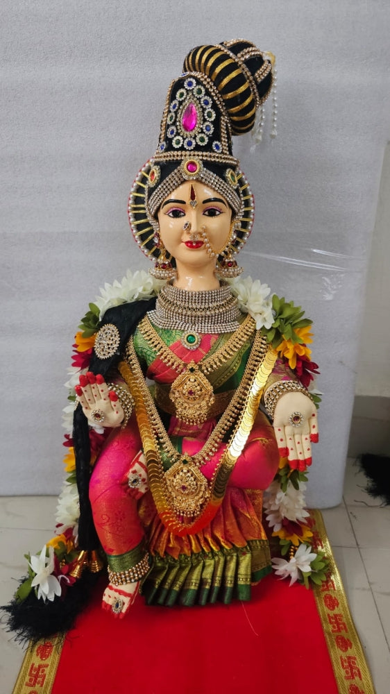 Handcrafted Traditional Varalakshmi Fabric Doll 20 Inches-ArtyCraftz.com