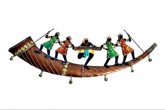 Handcrafted Tribal Musicians Metal Wall Art-ArtyCraftz.com