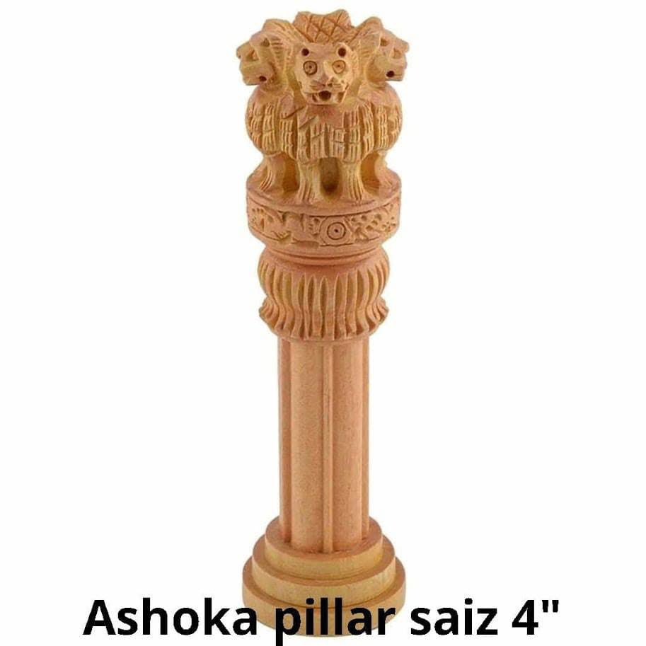 Handcrafted Wooden Ashoka Pillar for Home Decor and Gifting 4 Inches - ArtyCraftz.com