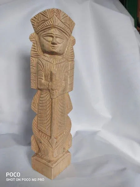Handcrafted Wooden Durga Statue for Home Decor - ArtyCraftz.com