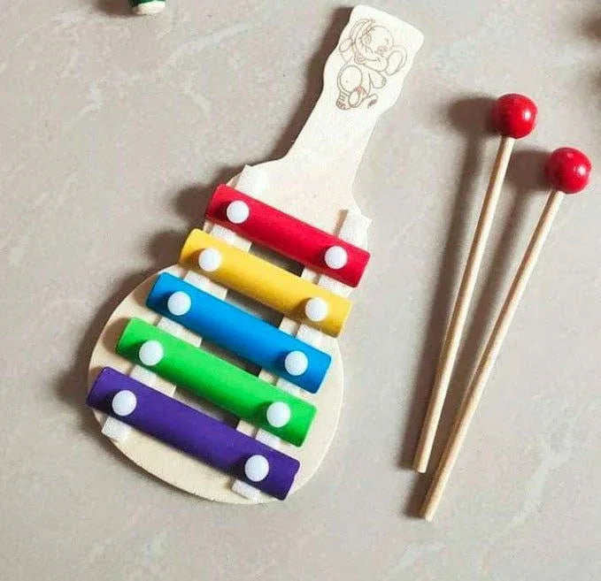 Handcrafted Wooden Guitar Shaped Xylophone - ArtyCraftz.com