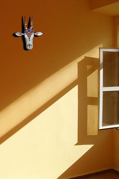 Handcrafted Wooden Hand Painted cow head for Wall Decor