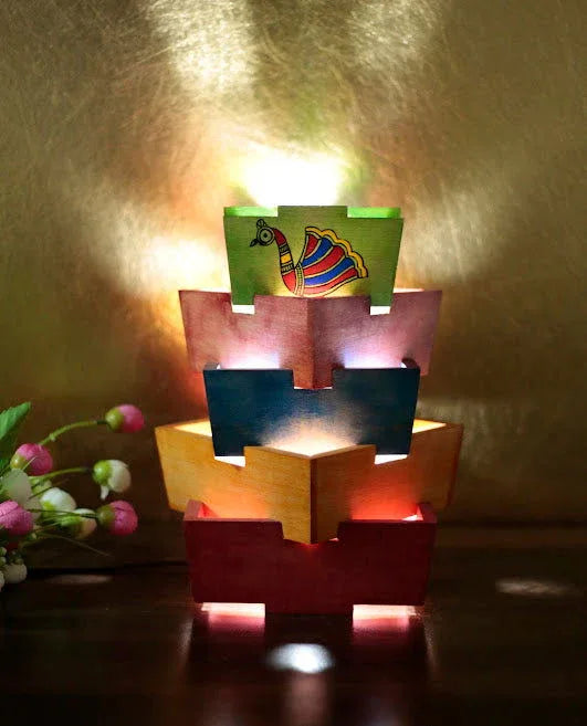 Handcrafted Wooden Lamp for Home Decor - ArtyCraftz.com
