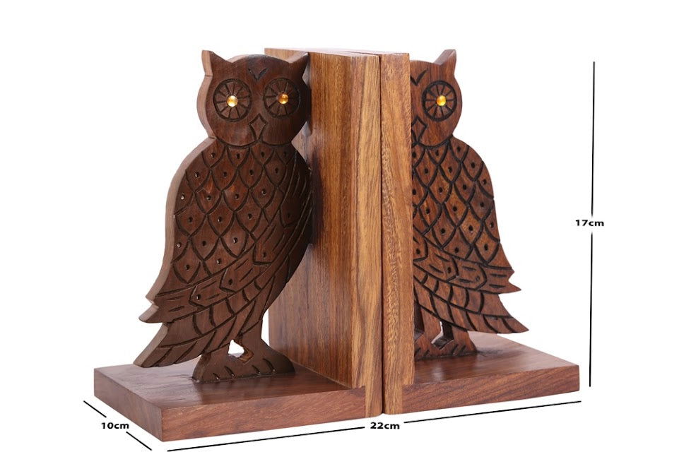 Handcrafted Wooden Owl In Sheesham For Table Decor - ArtyCraftz.com