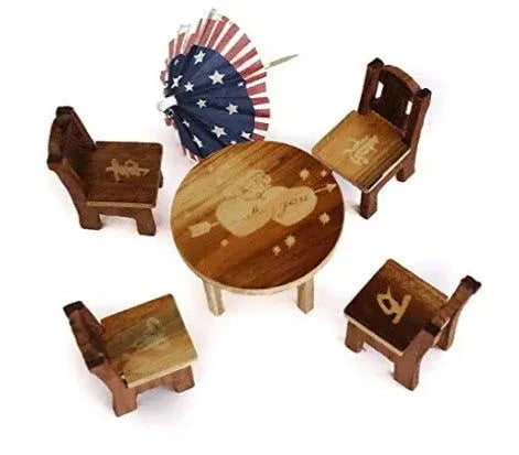 Handcrafted Wooden Table and Chairs - ArtyCraftz.com