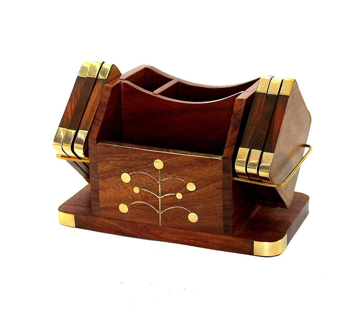 Handcrafted Wooden Tissue Spoon Stand for Kitchen Accessories