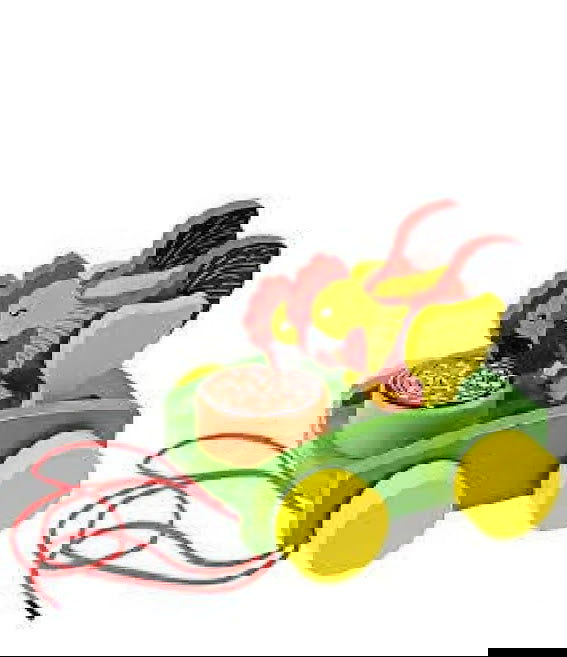 Handcrafted Wooden chicken pull line car - ArtyCraftz.com