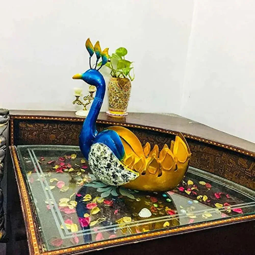Handcrafted Wrought Iron Peacock Showpiece - ArtyCraftz.com