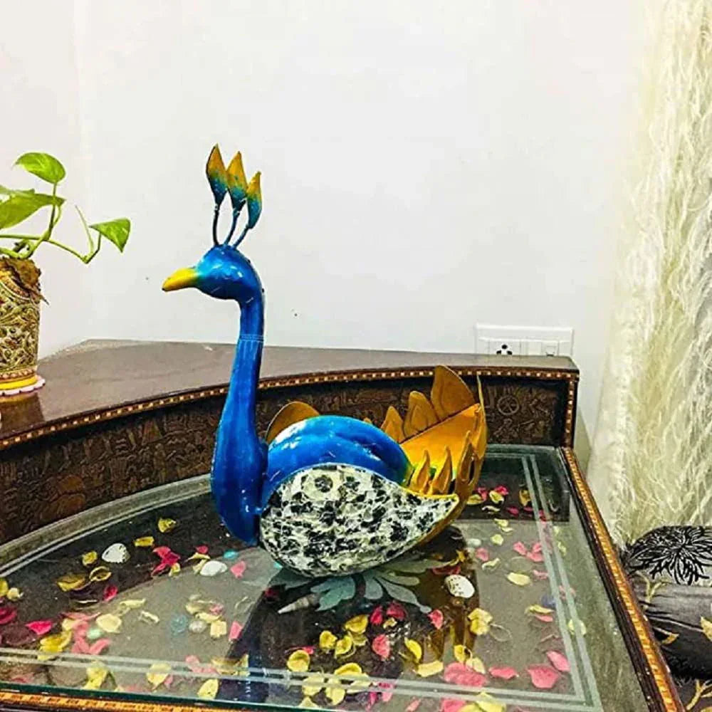 Handcrafted Wrought Iron Peacock Showpiece - ArtyCraftz.com
