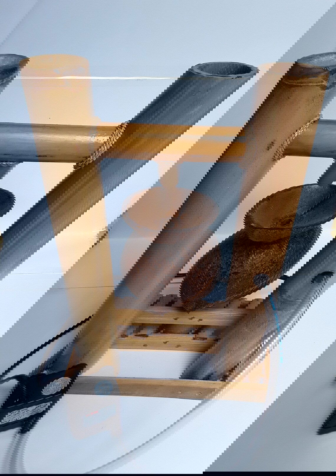 Handcrafted coconut shell and bamboo water fountain, mini fountain, indoor fountain - ArtyCraftz.com