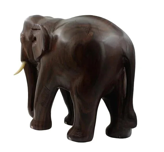 Handcarved Rosewood Elephant-ArtyCraftz.com Back View