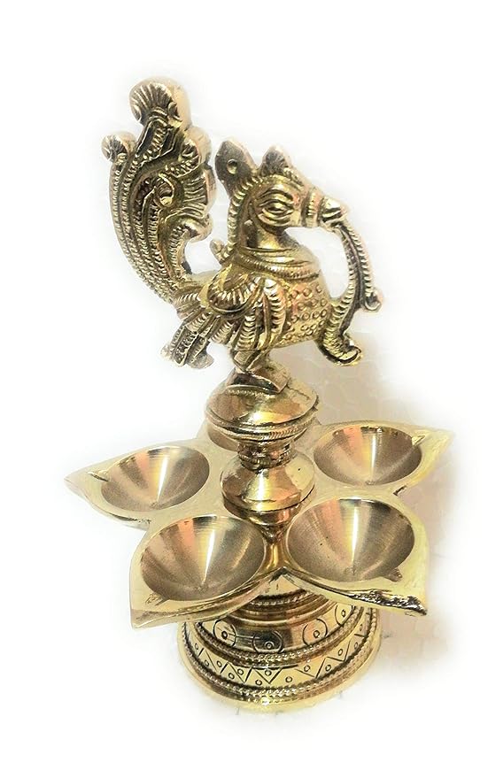 Handicraft Brass Table Diya of Peacock - ArtyCraftz.com