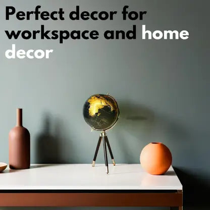 Handicraft Educational Metal/Wood Tripod Globe Gold/Black - ArtyCraftz.com