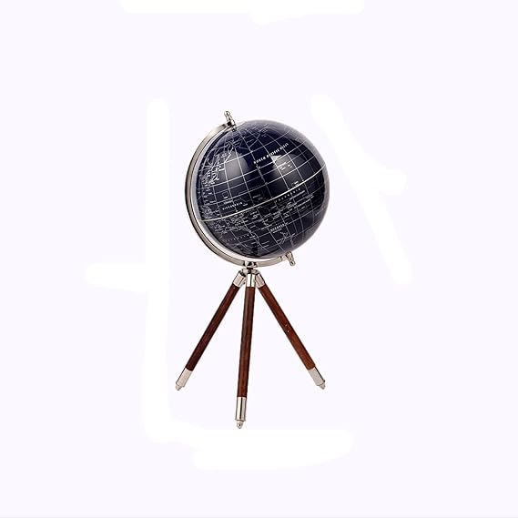 Educational Tripod Globe Base Political World (8 Inch Globe Blue)
