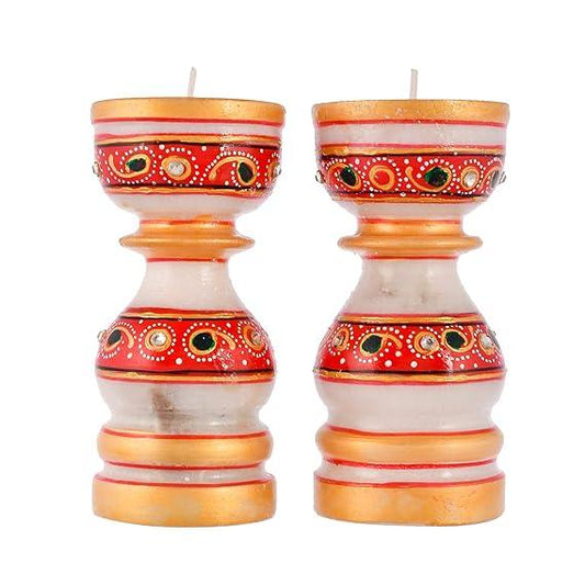 Handicrafted Marble T-Light Holder for Home Decor 10 Inches