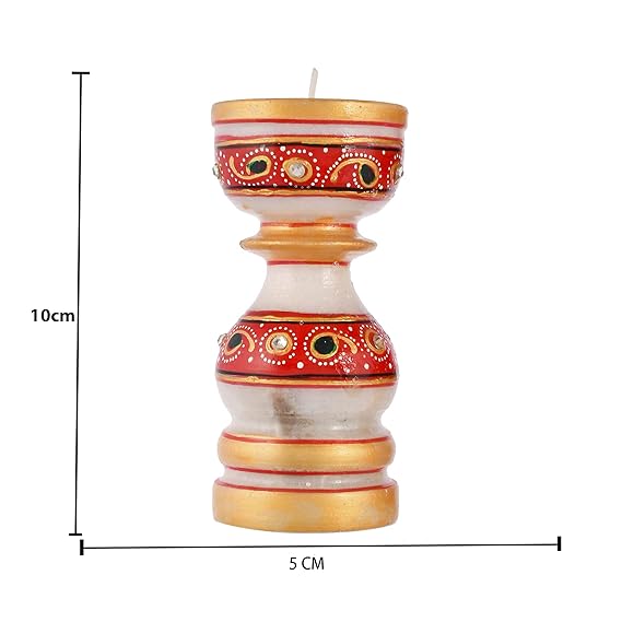 Handicrafted Marble T-Light Holder for Home Decor 10 Inches