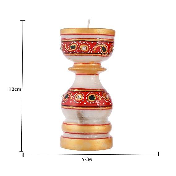 Handicrafted Marble T-Light Holder for Home Decor 10 Inches