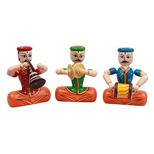 Handicrafts Different Cultures Figurines Playing Instruments Wooden Idol Showpiece - ArtyCraftz.com