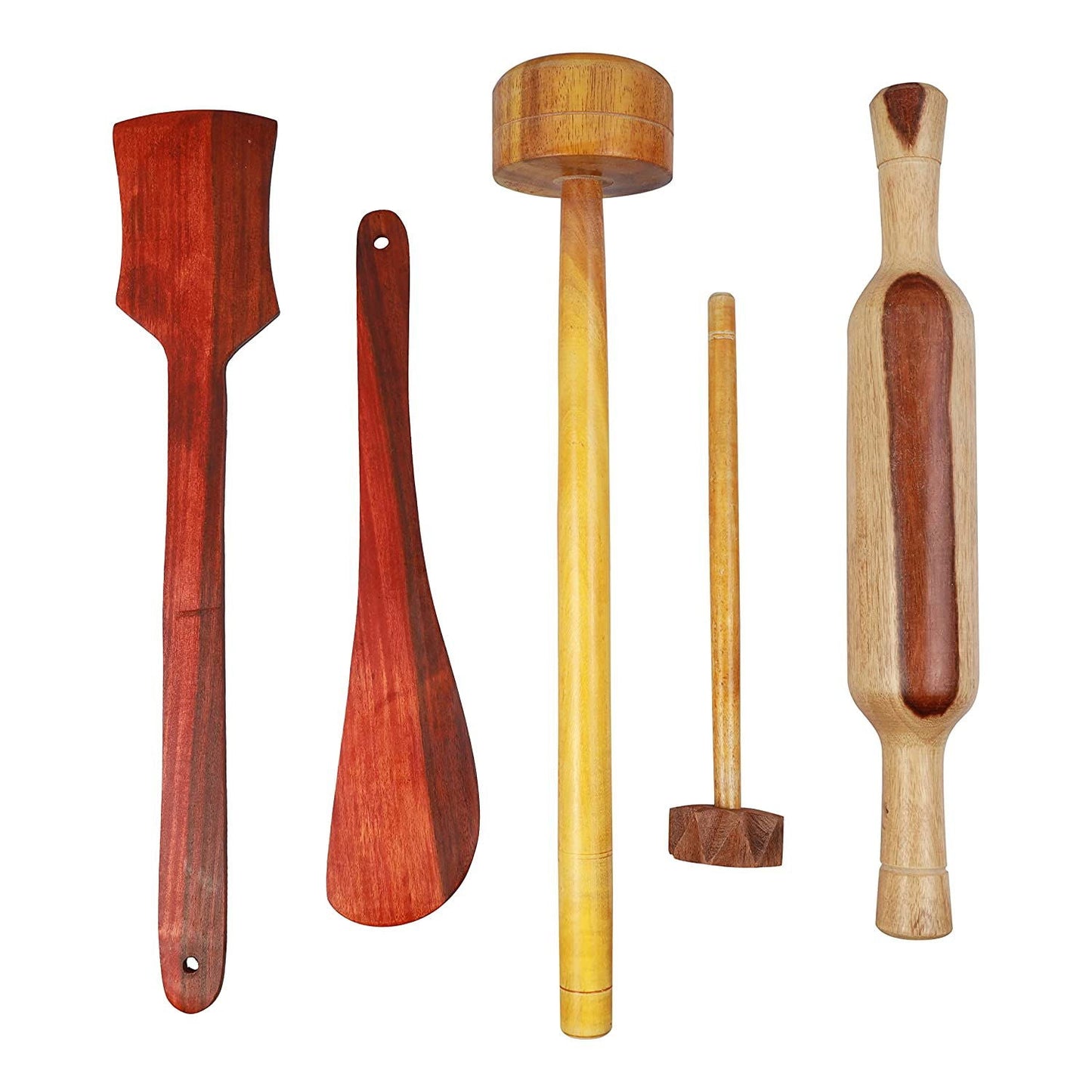 Handicrafts Wooden Spoon Natural Handmade Cooking Spoon Set, Kitchen Utensils, Frying Spoon Ladles & Turning Spatula Nonstick Spoon Set for Cooking Kitchen Tools - ArtyCraftz.com