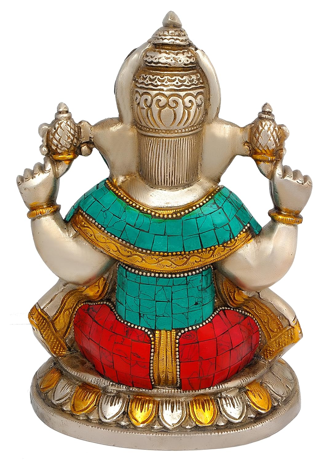 Handmade 8 Inches Brass Ganpati Murti for Home Temple and Gifting-ArtyCraftz.com