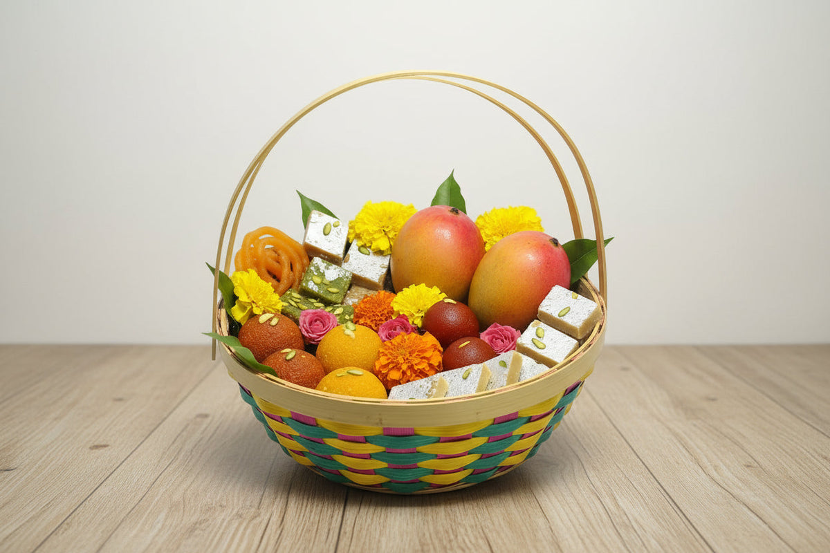 Handmade Bamboo Dual Colors Basket-ArtyCraftz.com