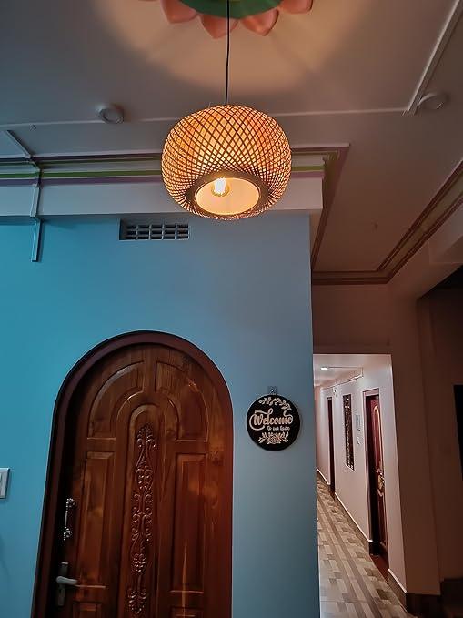 Handmade Bamboo Lampshade - Hanging Pendant Light