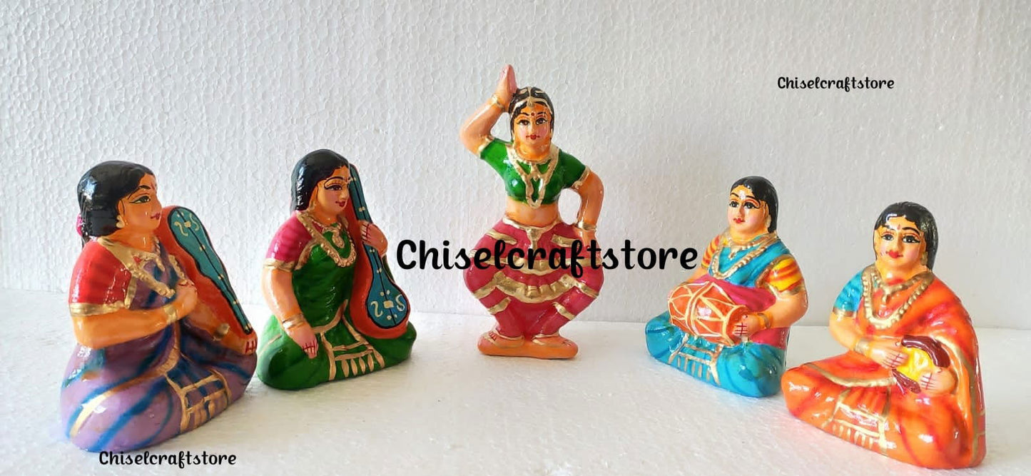 Handmade Bharatnatyam set PaperMache - ArtyCraftz.com