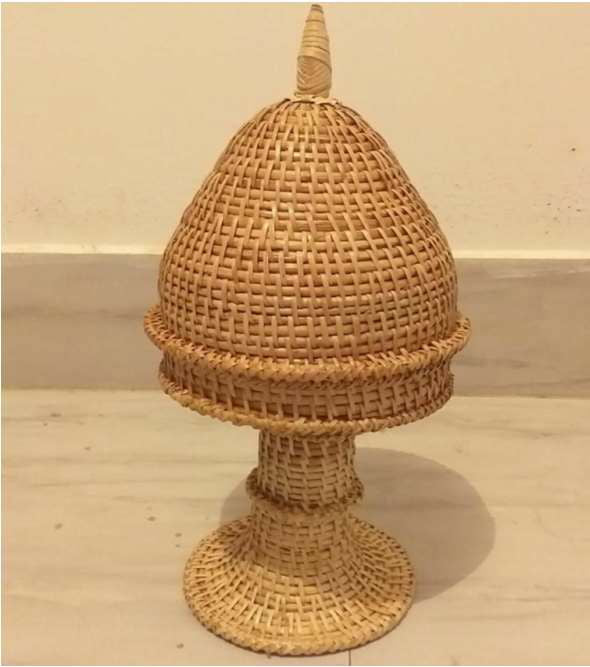 Handmade Cane Fruit Stand with Cover - ArtyCraftz.com