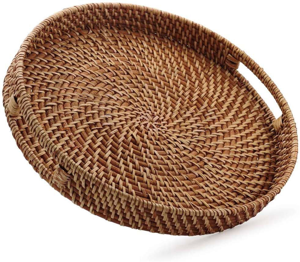 Handmade Cane Tray with cut Handle 8" x 1.5" Inches - ArtyCraftz.com