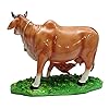 Handmade Carved Resin Cow with Baby Showpiece 12 Inches