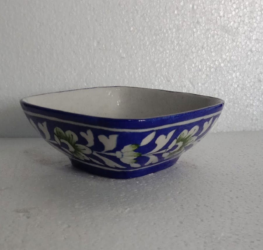 Handmade Ceramic Bowl for Serving Food 6 Inches Dark Blue Color - ArtyCraftz.com