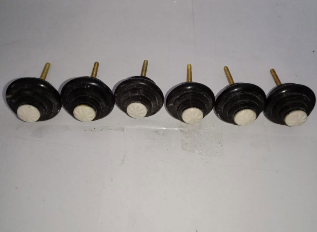 Handmade Ceramic Knobs for Kitchen Cabinets and Drawer Black Color - ArtyCraftz.com