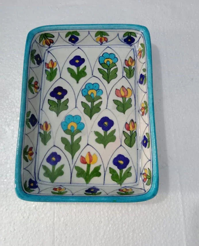 Handmade Ceramic Serving Tray for Home Decor and Gifting 10* 6 Inches - ArtyCraftz.com