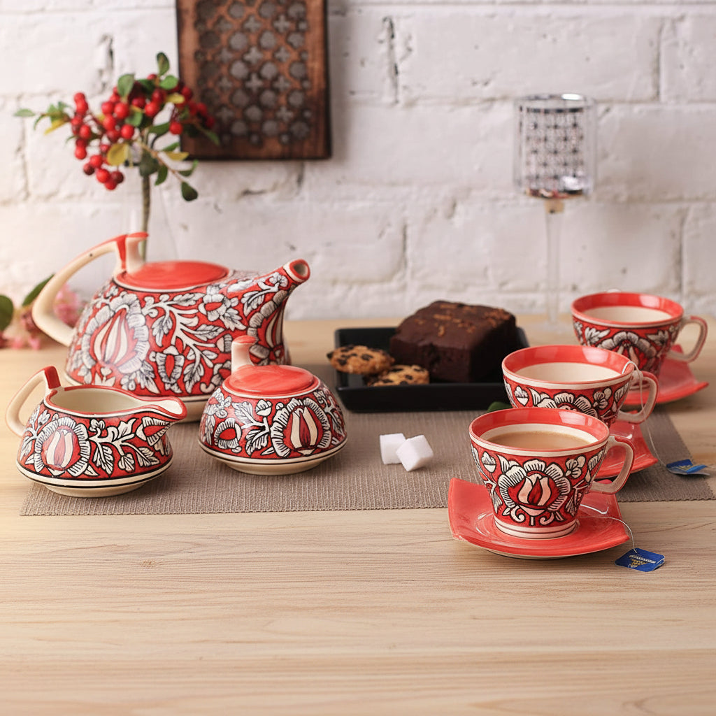 Handmade Ceramic Tea Set-ArtyCraftz.com