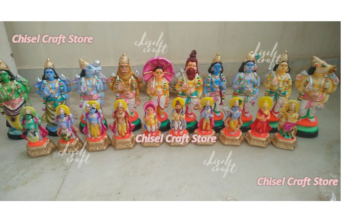 Handmade Clay Dasavatharam - ArtyCraftz.com